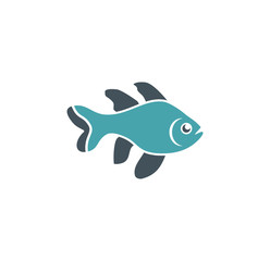 Fish related icon on background for graphic and web design. Simple illustration. Internet concept symbol for website button or mobile app.