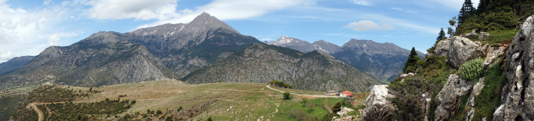 Fototapeta na wymiar Panorama of mountain near Pangrati village in Greece