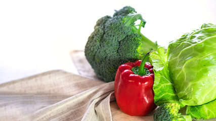 Fresh vegetables for salad.