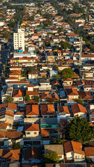 Roofs different from houses. View of the different red roofs of houses. 