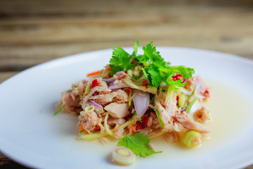 salad with ham and cheese