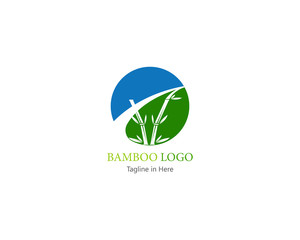 Bamboo logo template vector icon illustartion