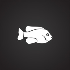 Obraz premium Fish related icon on background for graphic and web design. Simple illustration. Internet concept symbol for website button or mobile app.