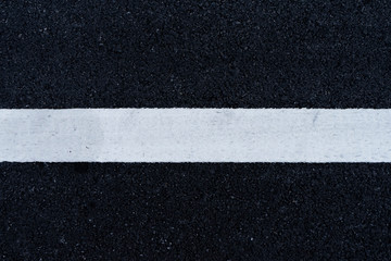 New white traffic lines on the road.