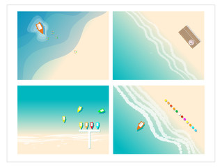 set of summer , bbstract blue sea and beach summer background 