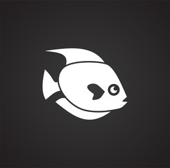 Fish related icon on background for graphic and web design. Simple illustration. Internet concept symbol for website button or mobile app.