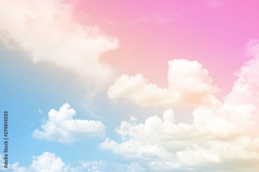 Wall mural cloud and sky with a pastel colored. nature abstract background