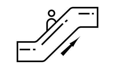 Escalator staircase icon for public transportation and building design