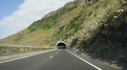 curvy serpentine roads on teide volcano