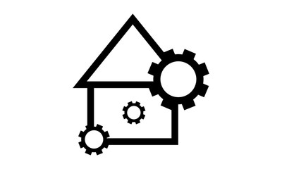 Gear house logo icon for home services and maintenance