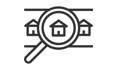 Searching for a house icon for real estate and property search