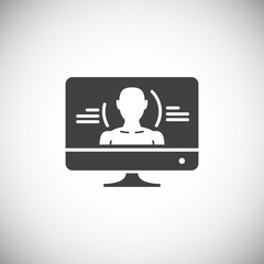 Body scan related icon on background for graphic and web design. Simple illustration. Internet concept symbol for website button or mobile app.