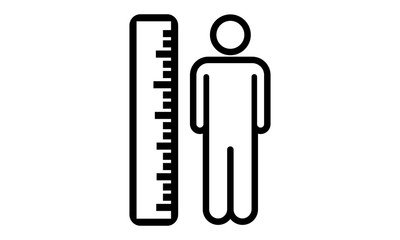  Measuring height body icon on white background vector image