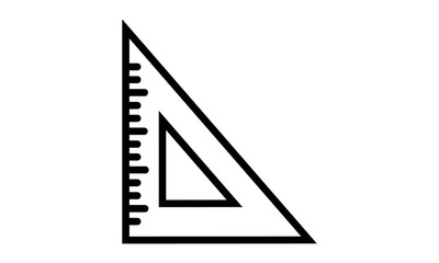 Triangle ruler black icon for geometry and drafting
