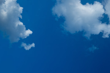 blue sky with clouds background, summer time, beautiful sky