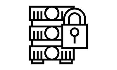 Data retention protection icon in flat style for data security