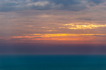 Sunset with cloud and sea