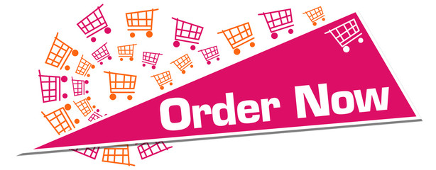 Order Now Pink Orange Shopping Carts Triangle 