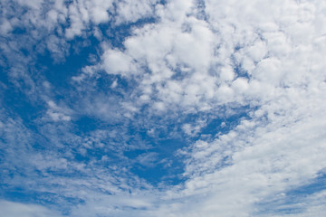 blue sky with clouds background, summer time, beautiful sky