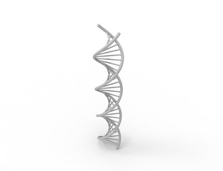 3d rendering of DNA string isolated in white background