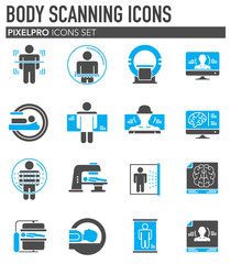 Body scan related icon set on background for graphic and web design. Simple illustration. Internet concept symbol for website button or mobile app. - 274819907
