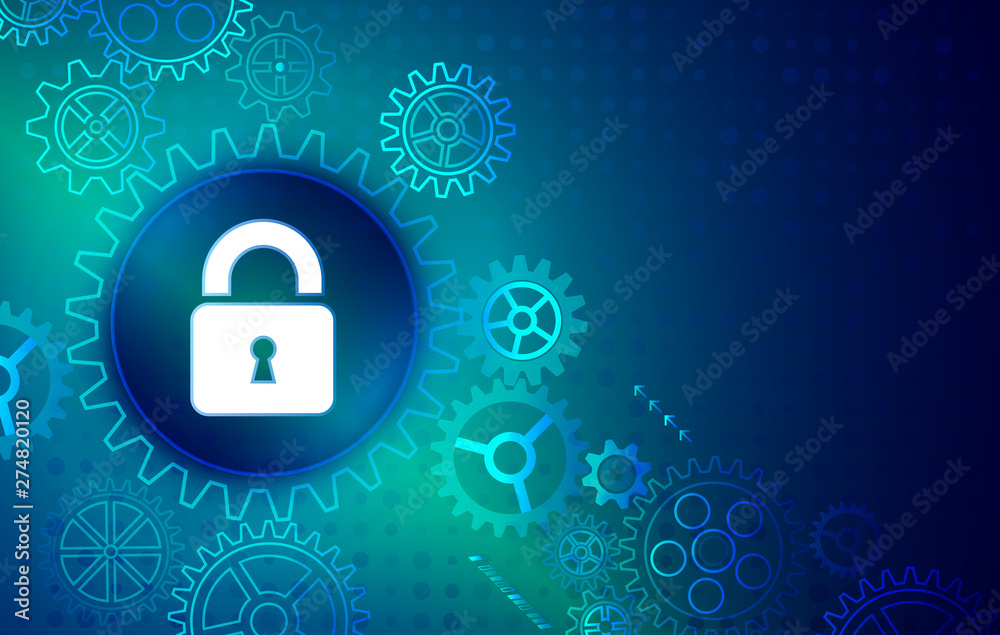 Poster Data protection, privacy, and internet security concept. Cybersecurity for business and internet project. Vector illustration of a data security services.