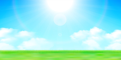 Obraz premium 空 草原 風景 背景 