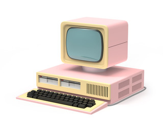 old personal computer pink