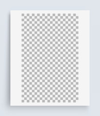 Photo frame mockup. Chess board background. Blank space for your design. Vector illustration.