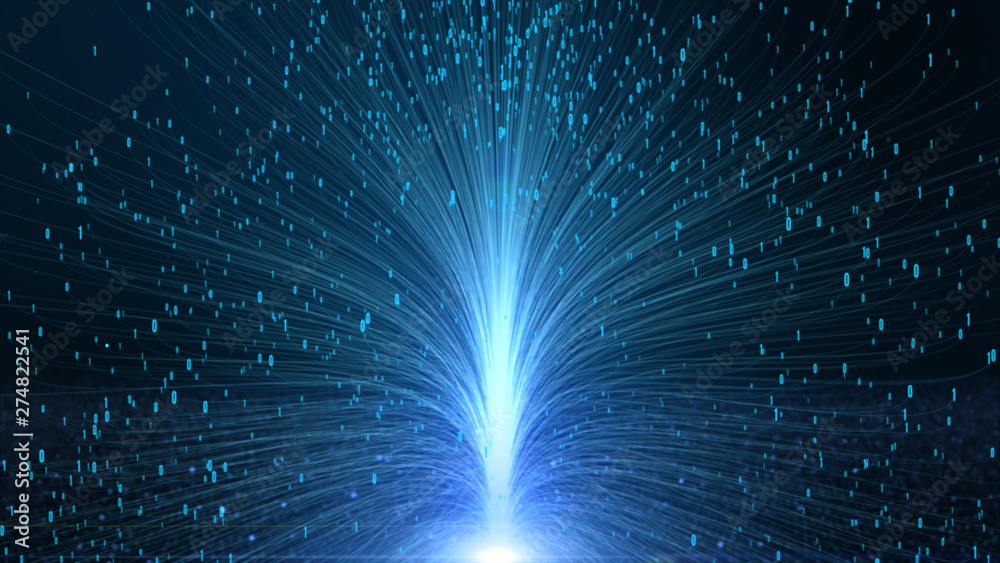 Aufkleber digital data and conceptual futuristic information technology network of internet data using artific
