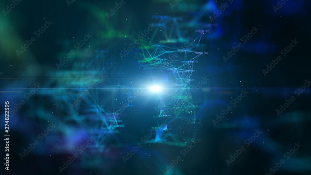 Poster hi-tech digital data network and network connection