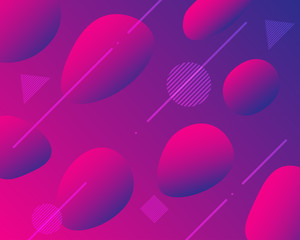 Colorful geometric background. backgroud with gradient color pink and purple. Fluids shapes composition. Eps10 vector.