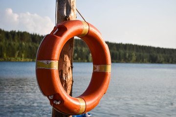 life buoy on the beach  