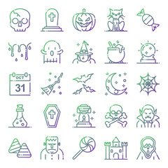Fototapeta premium Halloween icons pack