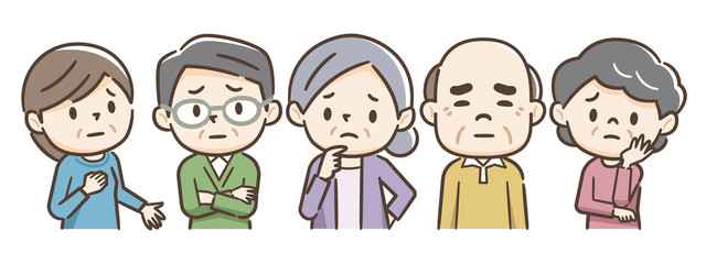 困るシニアの人々