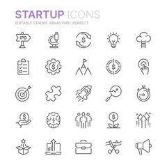 Collection of startup related line icons. 48x48 Pixel Perfect. Editable stroke