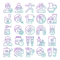 Therapy icons pack. Isolated therapy symbols collection. Graphic icons element