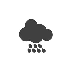 Rainy cloud vector icon. filled flat sign for mobile concept and web design. Cloud and raindrops glyph icon. Meteorology weather symbol, logo illustration. Vector graphics