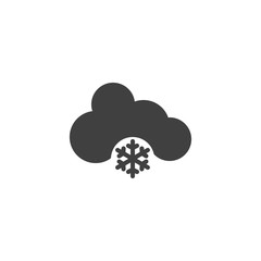 Fototapeta na wymiar Snowing cloud vector icon. filled flat sign for mobile concept and web design. Cloud and snowflake glyph icon. Forecast weather symbol, logo illustration. Vector graphics
