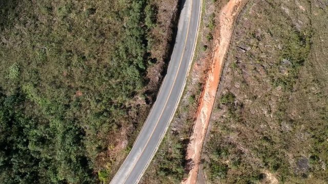Aerial view of Brazilian highway, State of Minas Gerais