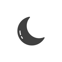 Obraz na płótnie Canvas Crescent moon vector icon. filled flat sign for mobile concept and web design. Clear night weather glyph icon. Forecast weather symbol, logo illustration. Vector graphics