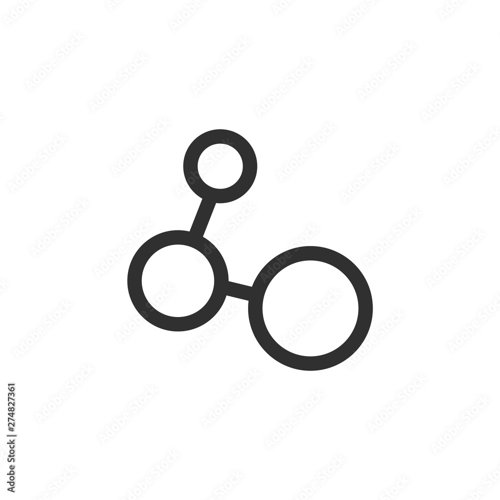 Aufkleber Molecule icon template black color editable. Molecule symbol Flat vector sign isolated on white background. Simple logo vector illustration for graphic and web design.