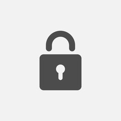 locked icon isolated on white background. Vector illustration.