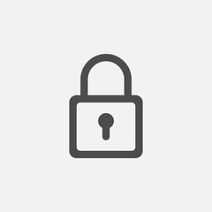 locked icon isolated on white background. Vector illustration.