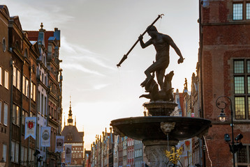 Sculpture of Neptune in old town market in Gdansk © pab_map