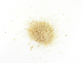 Pile of breadcrumbs isolated on white background