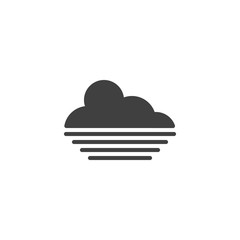 Cloud and sea horizon vector icon. filled flat sign for mobile concept and web design. Cloudy weather glyph icon. Forecast meteorology symbol, logo illustration. Vector graphics