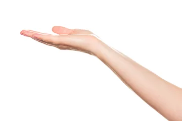 Fotobehang Close up Hand and arm on white background With clipping path © fotofabrika