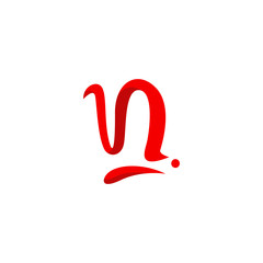 Alphabet Letter N logo red color curve ribbon icon logo symbol clean dynamic modern and creative