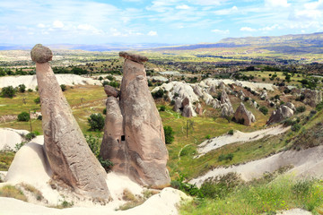Fairy Chimney or Multihead stone mushrooms, Cappadocia, Turkey